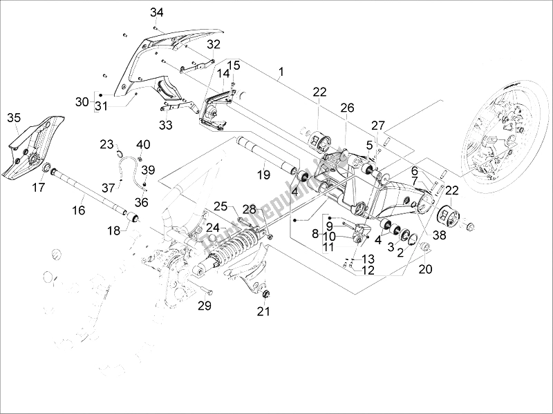 Toutes les pièces pour le Suspension Arrière - Amortisseur / S du Gilera GP 800 2009