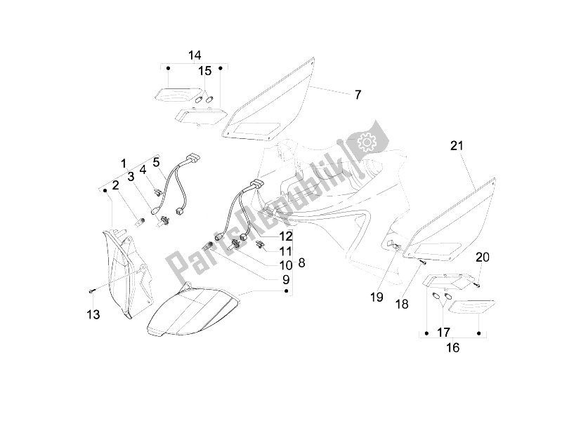 Toutes les pièces pour le Phares Avant - Clignotants du Gilera Nexus 125 IE E3 2008