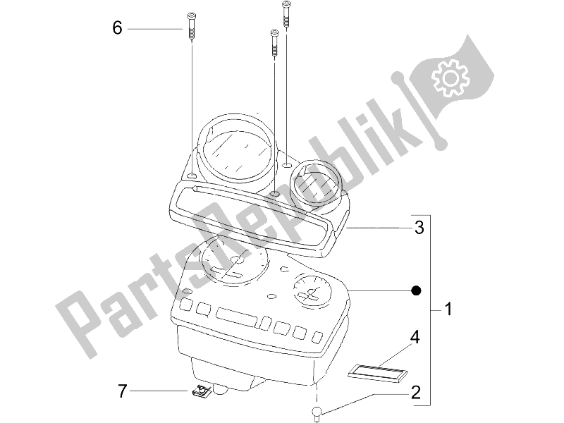 All parts for the Meter Combination-dashbord of the Gilera Stalker Special Edition 50 2007