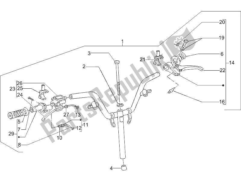 Tutte le parti per il Manubrio - Master Cil. Del Gilera Stalker 50 2005