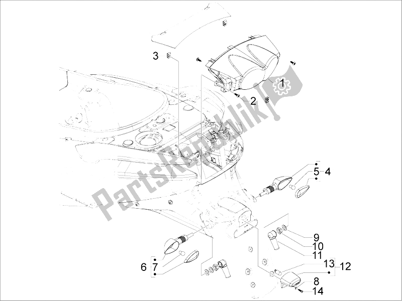 Toutes les pièces pour le Phares Arrière - Clignotants du Gilera GP 800 2009