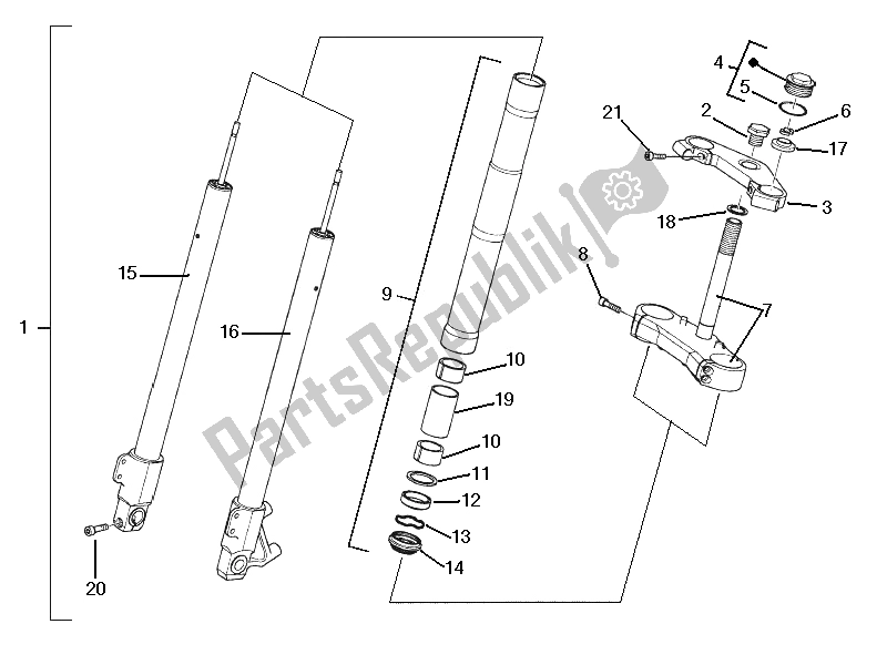 Alle onderdelen voor de Fourche / Tube Richting - Ensemble But? E Dir. Van de Gilera SC 125 2006