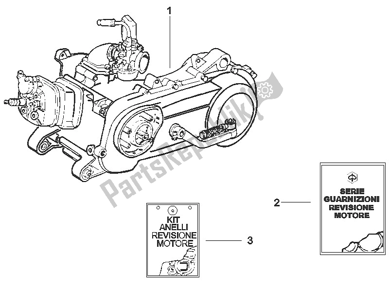 All parts for the Engine, Assembly of the Gilera Runner 50 SP 2005