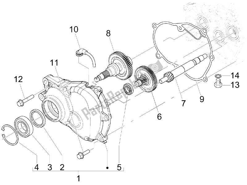 Toutes les pièces pour le Unité De Réduction du Gilera Runner 125 VX 4T SC E3 2006