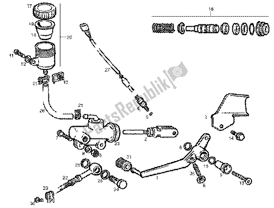 Toutes les pièces pour le Frein Arriere du Gilera GPR 50 1998