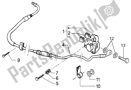 All parts for the Brake Caliper of the Gilera Runner 50 Purejet 1998