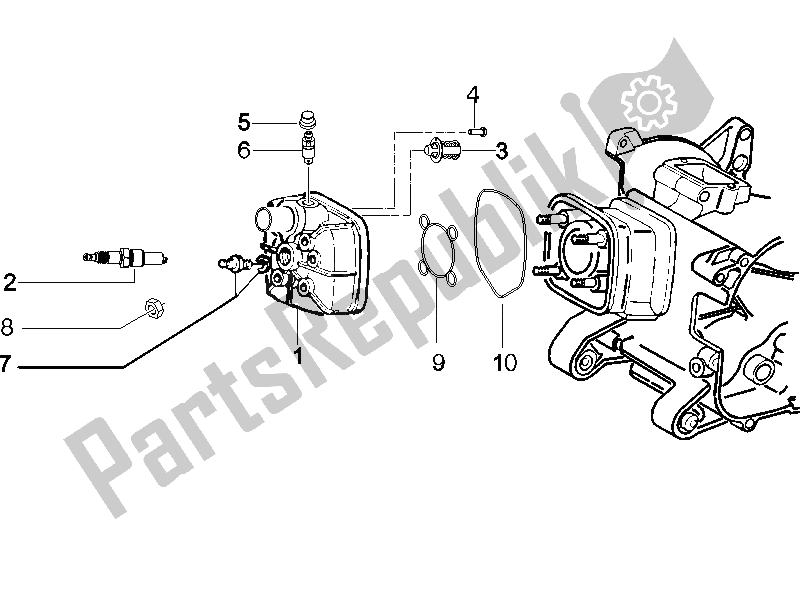 All parts for the Cylinder Head Cover of the Gilera Runner 50 SP 2007