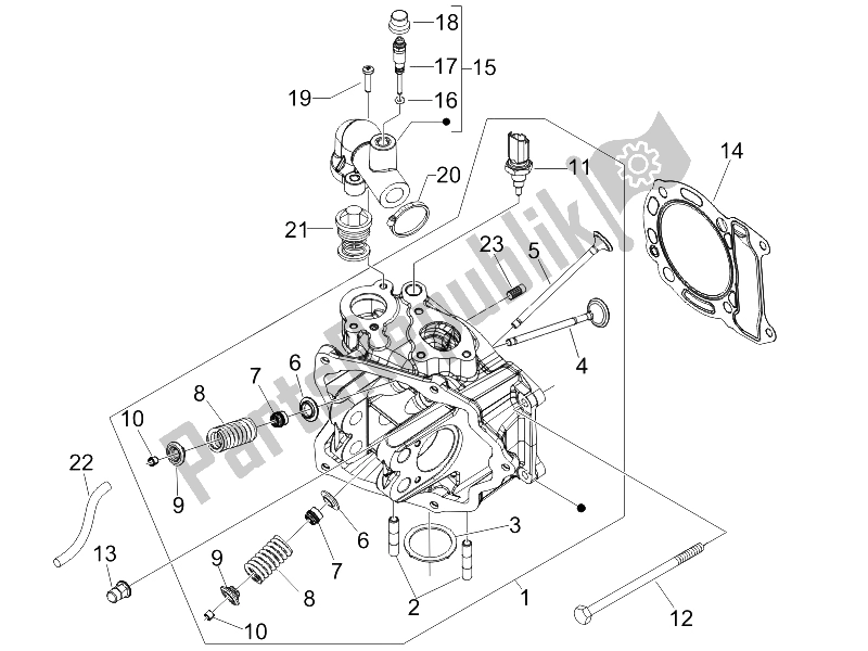 Toutes les pièces pour le Unité De Tête - Valve du Gilera Nexus 125 E3 2007