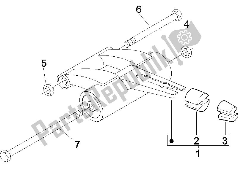 Toutes les pièces pour le Bras Oscillant du Gilera Runner 50 Pure JET SC 2006