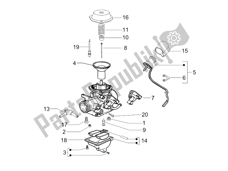 All parts for the Carburetor's Components of the Gilera Runner 125 VX 4T SC 2006