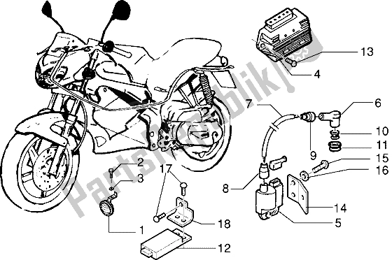 Tutte le parti per il Dispositivi Elettrici del Gilera DNA 180 1998