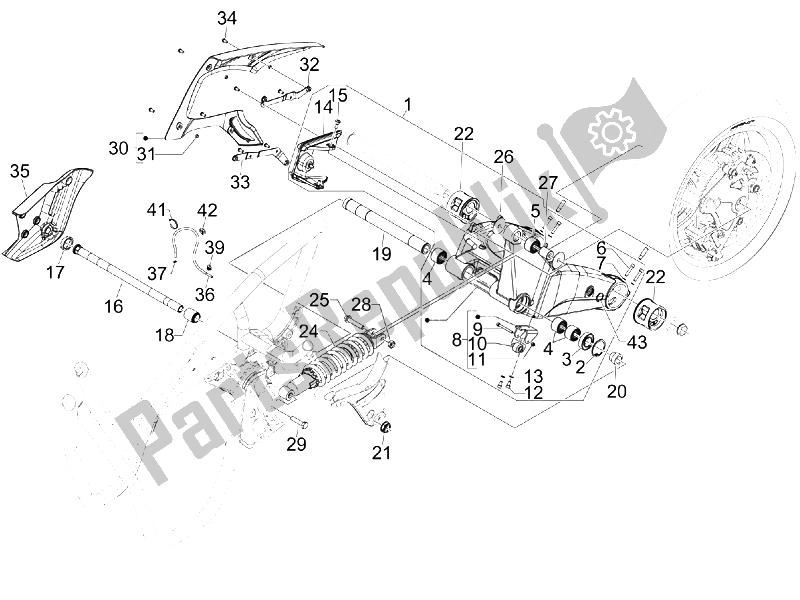 Alle onderdelen voor de Achtervering - Schokdemper / S van de Gilera GP 800 2007