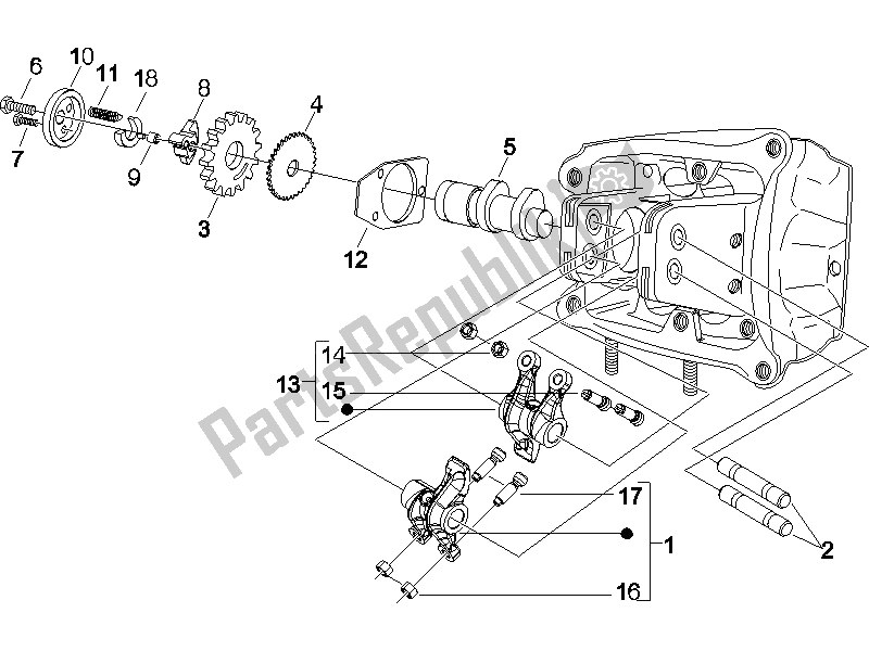 Toutes les pièces pour le Leviers à Bascule Support Unité du Gilera Nexus 500 SP E3 2006