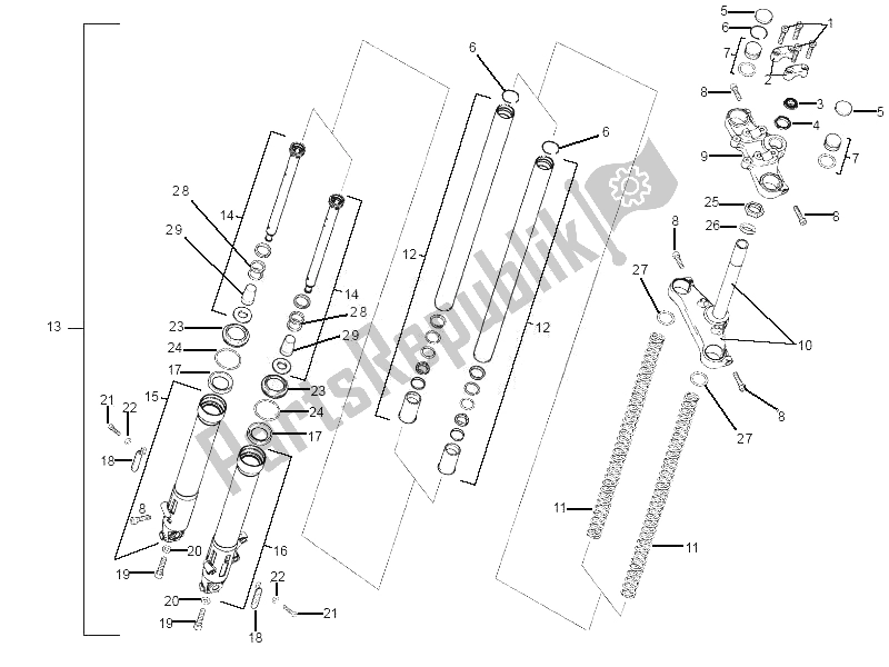 Toutes les pièces pour le Fourche / Tube De Direction - Palier De Direction du Gilera SMT 50 2006