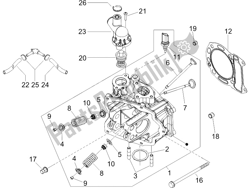 Toutes les pièces pour le Unité De Tête - Valve du Gilera Runner 125 VX 4T SC 2006