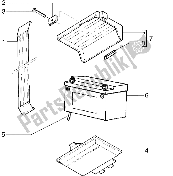 Tutte le parti per il Batteria del Gilera Runner 50 1998