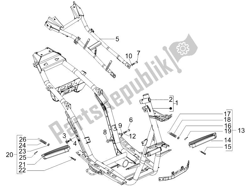 Toutes les pièces pour le Cadre / Carrosserie du Gilera Runner 200 VXR 4T E3 UK 2006