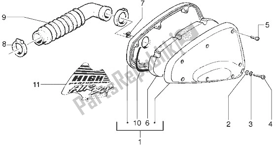 Toutes les pièces pour le Purificateur D'air du Gilera Stalker 50 1998