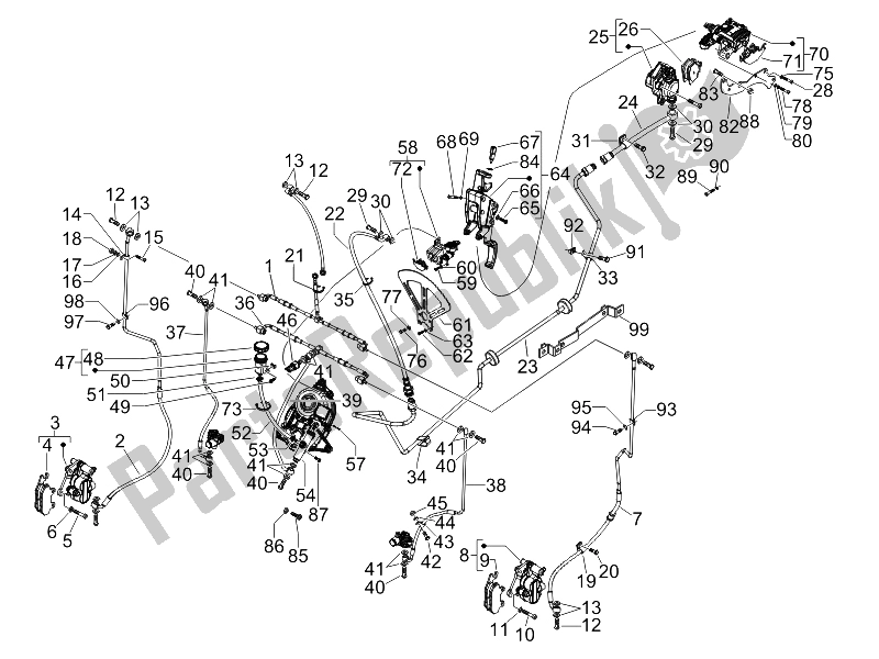 Toutes les pièces pour le Tuyaux De Freins - étriers du Gilera Fuoco 500 4T 4V IE E3 LT 2013