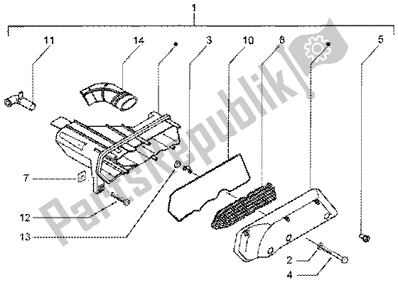 Toutes les pièces pour le Purificateur D'air du Gilera Runner 50 Poggiali 1998