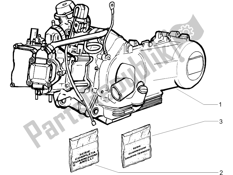 All parts for the Engine, Assembly of the Gilera Runner 200 VXR 4T Race E3 UK 2006