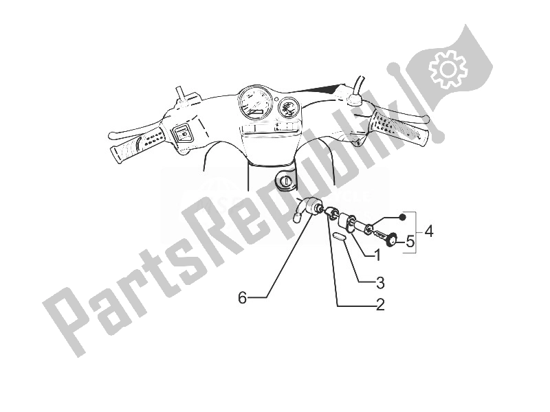 Todas as partes de Fechaduras do Gilera Stalker 50 2007