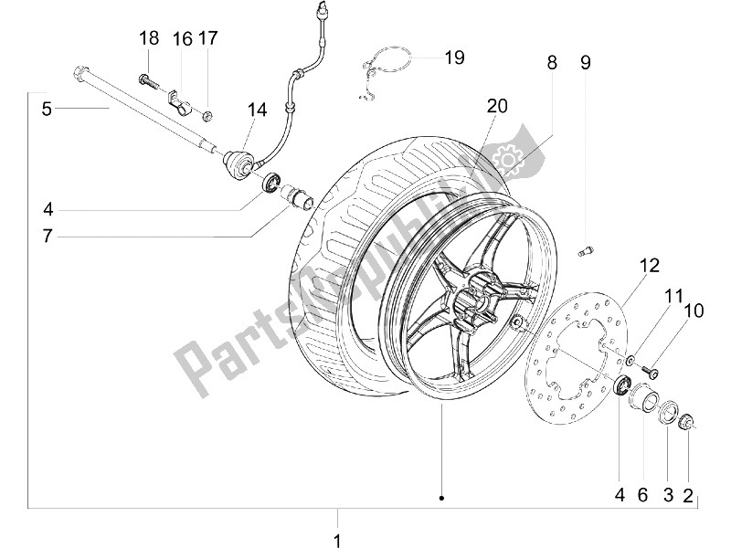 Toutes les pièces pour le Roue Avant du Gilera Runner 50 Pure JET SC UK 2005