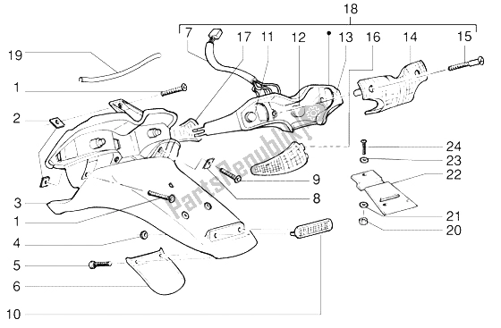 All parts for the Rear Tail Lamp of the Gilera Runner VX 125 1998