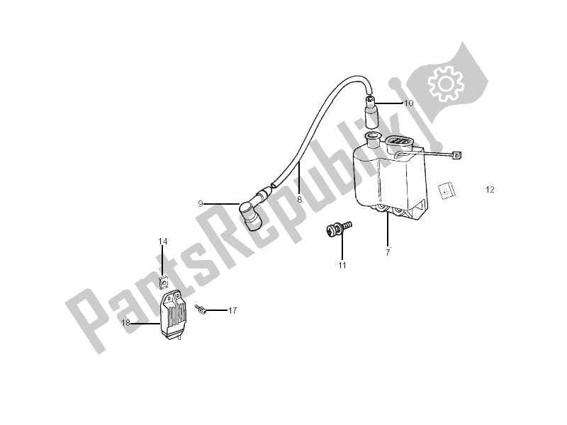 Wszystkie części do Regulatory Napi? Cia - Elektroniczne Jednostki Steruj? Ce (ecu) - H. T. Cewka Gilera RCR 50 2006