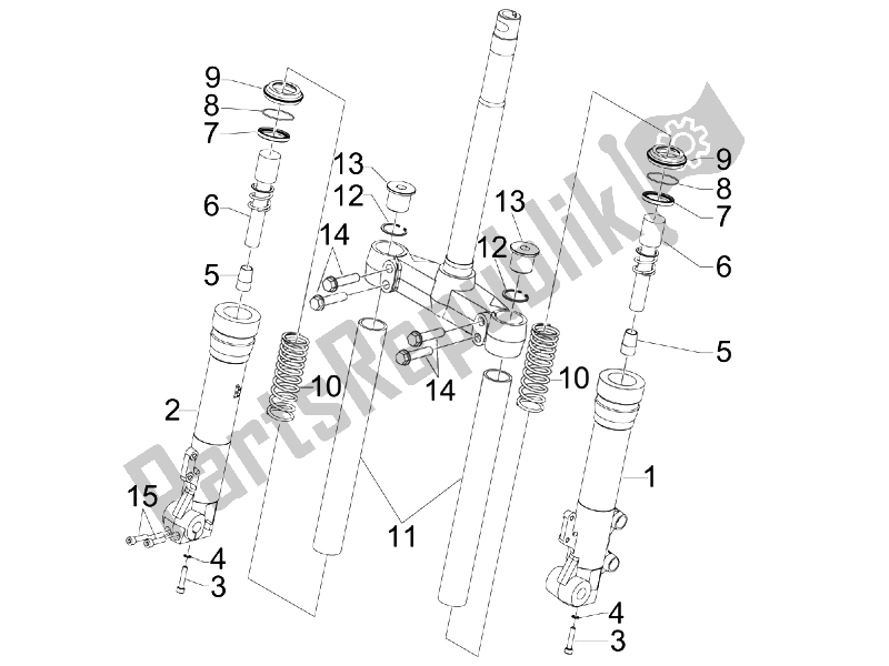 Toutes les pièces pour le Composants De La Fourche (kayaba) du Gilera Runner 200 ST 4T E3 2008