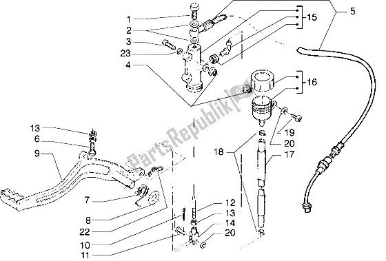 Todas as partes de Cilindro Mestre De Pedal do Gilera GSM M Y 50 1998