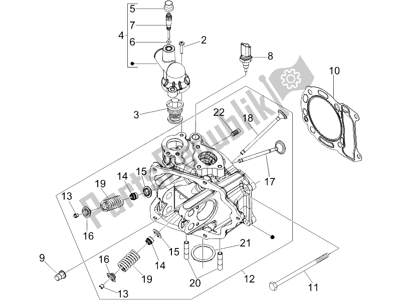 Toutes les pièces pour le Unité De Tête - Valve du Gilera Nexus 250 E3 2007