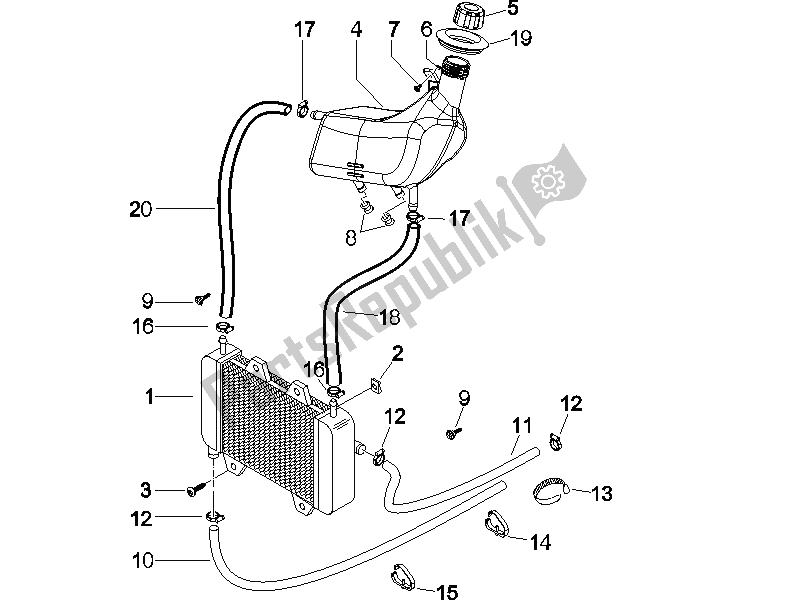 Toutes les pièces pour le Système De Refroidissement du Gilera Runner 50 SP SC 2006