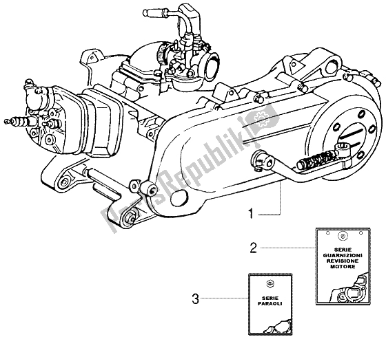 All parts for the Engine of the Gilera DNA M Y 50 1998