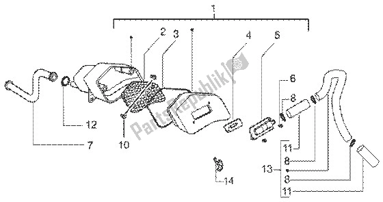 Tutte le parti per il Air Box Secondario del Gilera Runner 50 SP 1998