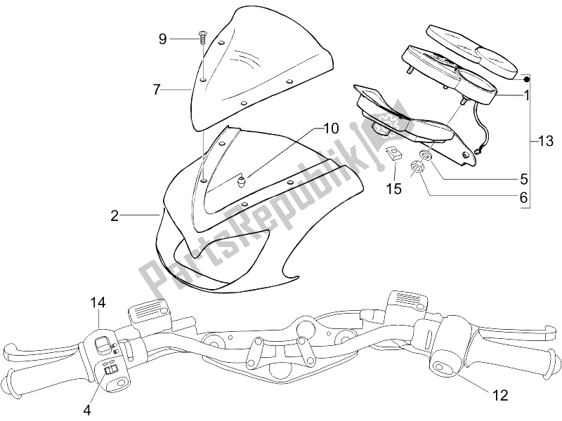 Todas las partes para Tablero Combinado De Medidor de Gilera DNA 50 2006