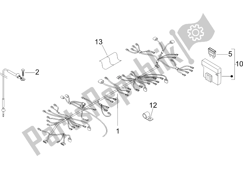 All parts for the Main Cable Harness of the Gilera DNA 50 2006