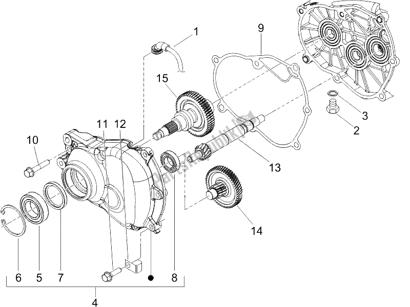 Toutes les pièces pour le Unité De Réduction du Gilera Runner 125 VX 4T SC UK 2006