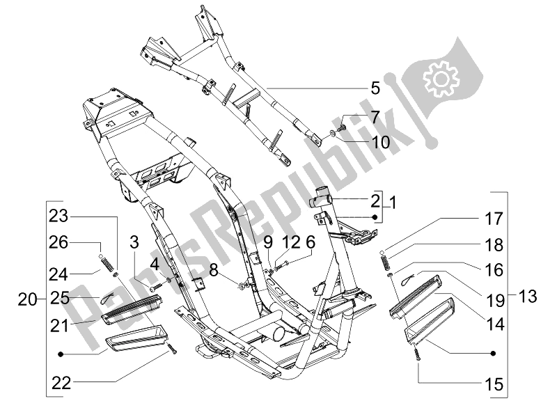 Toutes les pièces pour le Cadre / Carrosserie du Gilera Runner 200 ST 4T E3 2008