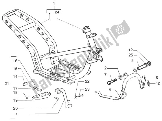 Tutte le parti per il Cavalletto Centrale del Gilera Runner 125 VX 4T 1998