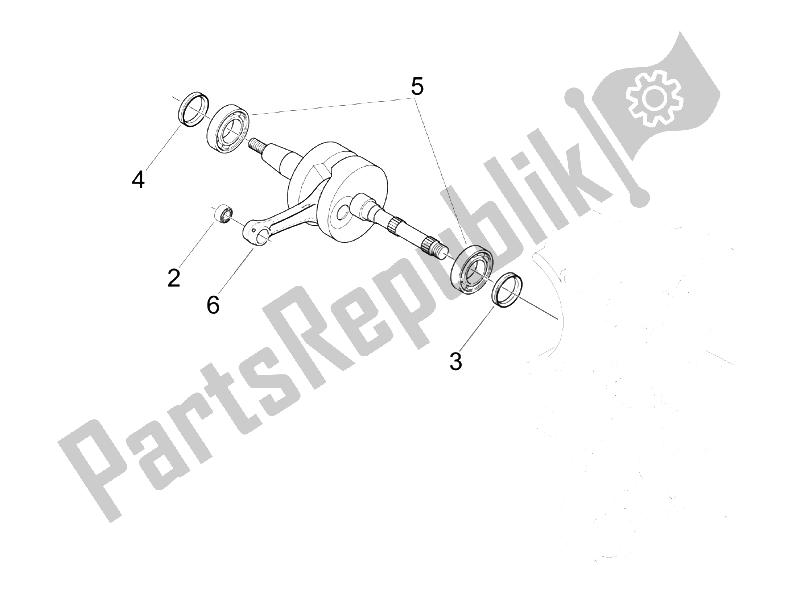 All parts for the Crankshaft of the Gilera Runner 50 SP 2007