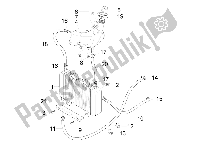 Toutes les pièces pour le Système De Refroidissement du Gilera Runner 50 Pure JET 2010