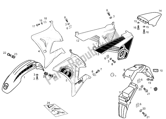 All parts for the Chaiss Components of the Gilera RCR 50 1998
