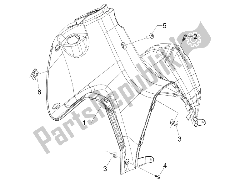 Todas las partes para Guantera Frontal - Panel De Rodilleras de Gilera Runner 50 SP 2010