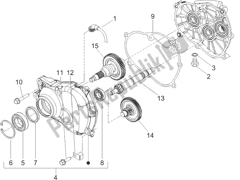 Toutes les pièces pour le Unité De Réduction du Gilera Runner 125 VX 4T 2005