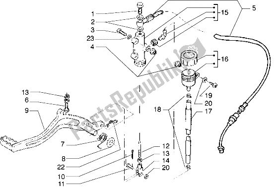 Toutes les pièces pour le Maître-cylindre De Pédale du Gilera Zulu 50 1998