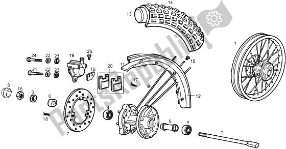 Tutte le parti per il Ruota Anteriore del Gilera RCR 50 1998