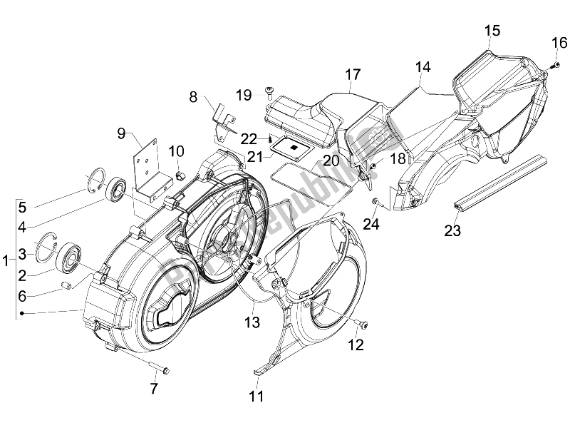 Toutes les pièces pour le Couvercle De Carter - Refroidissement Du Carter du Gilera GP 800 Centenario 2009