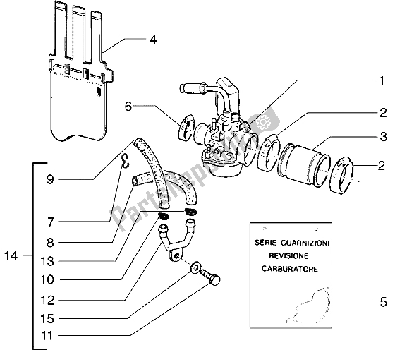 Todas las partes para Carburador de Gilera Runner 50 1998