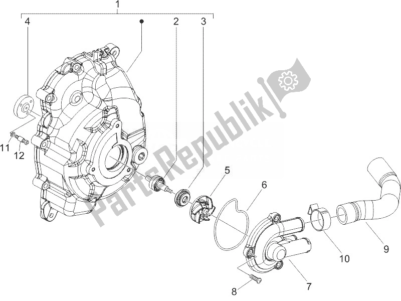 All parts for the Cooler Pump of the Gilera Runner 125 VX 4T 2005